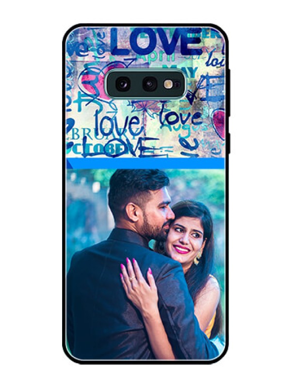 Custom Galaxy S10e Custom Glass Mobile Case  - Colorful Love Design