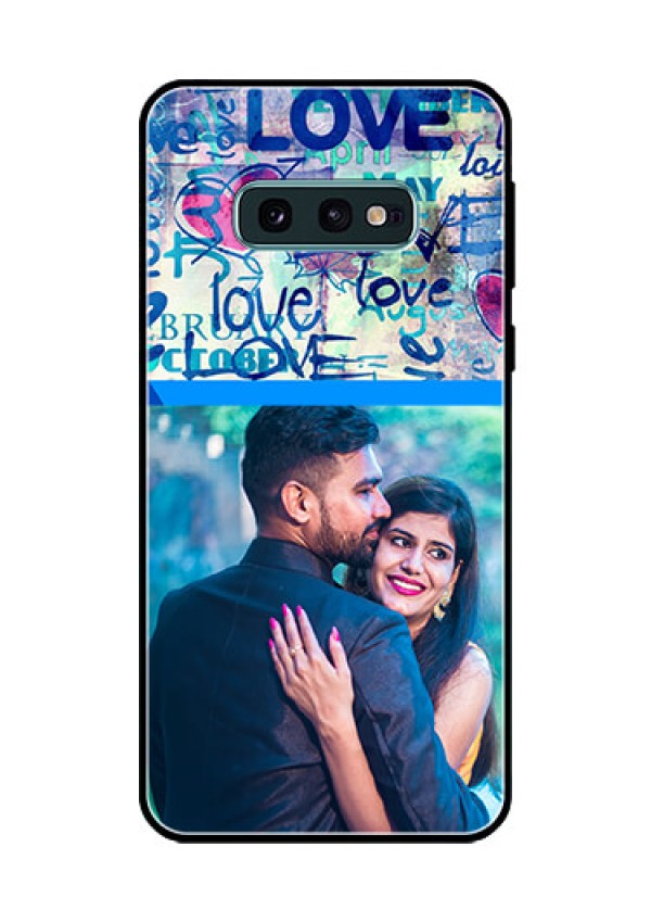 Galaxy S10e Custom Glass Mobile Case  - Colorful Love Design