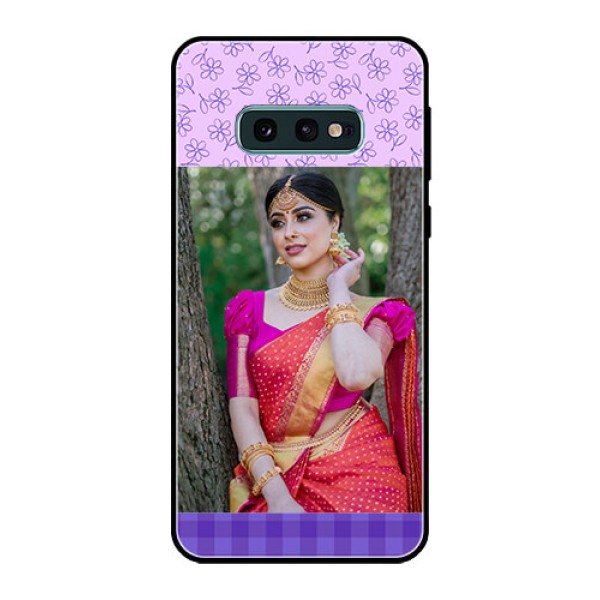 Galaxy S10e Custom Glass Phone Case - Purple Floral Design Galaxy S10e Custom Glass Phone Case - Purple Floral Design