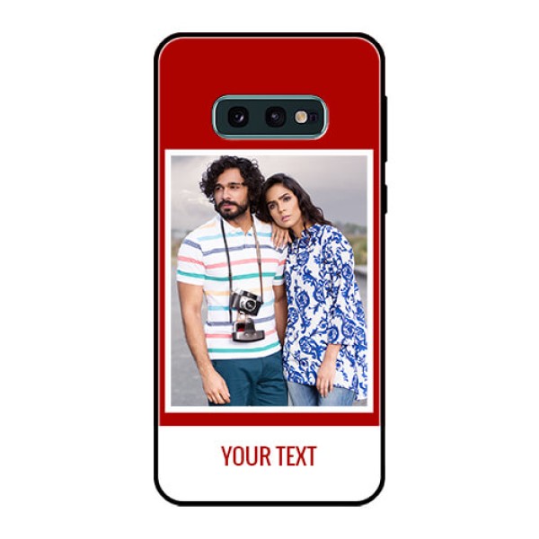 Galaxy S10e Personalized Glass Phone Case - Simple Red Color Design Galaxy S10e Personalized Glass Phone Case - Simple Red Color Design