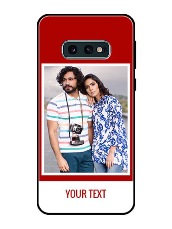 Custom Galaxy S10e Personalized Glass Phone Case  - Simple Red Color Design