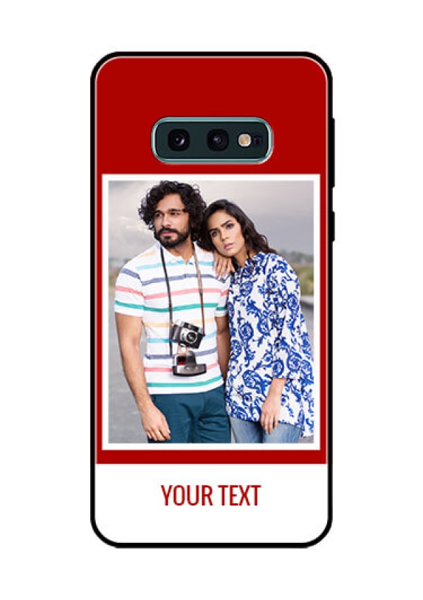 Galaxy S10e Personalized Glass Phone Case  - Simple Red Color Design