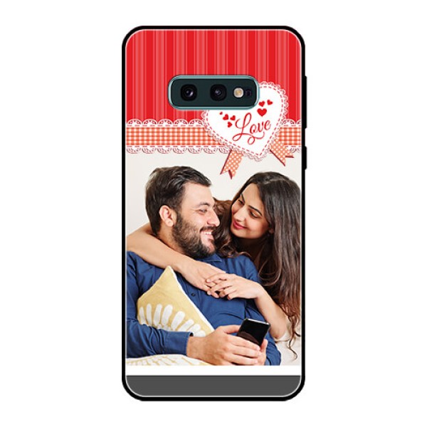 Galaxy S10e Custom Glass Mobile Case  - Red Love Pattern Design