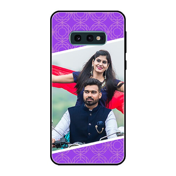 Galaxy S10e Custom Glass Phone Case  - Violet Pattern Design