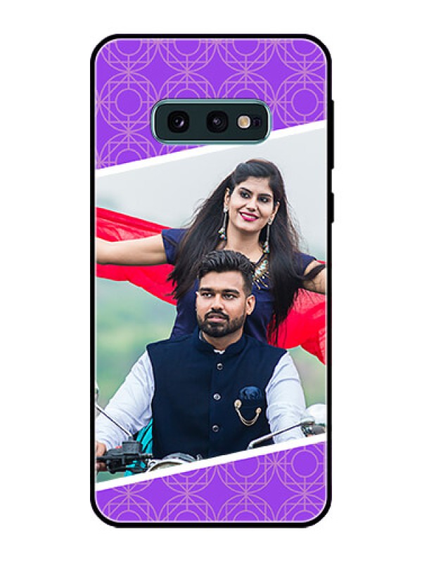 Custom Galaxy S10e Custom Glass Phone Case  - Violet Pattern Design