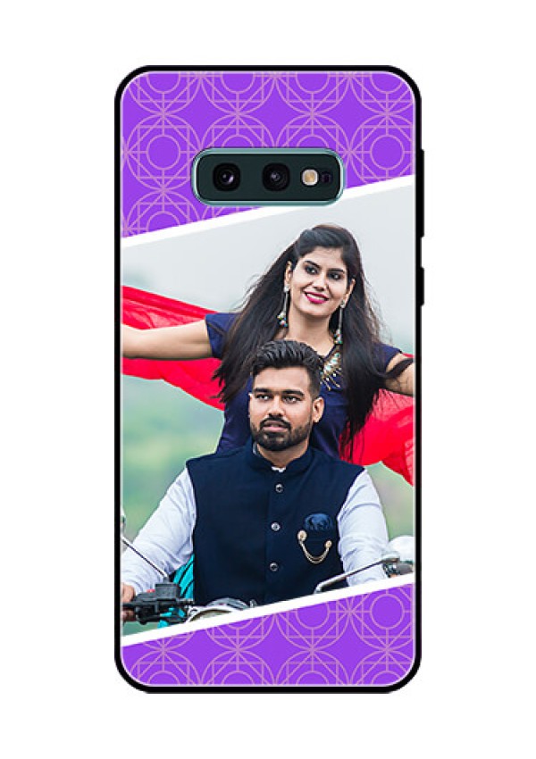 Galaxy S10e Custom Glass Phone Case  - Violet Pattern Design