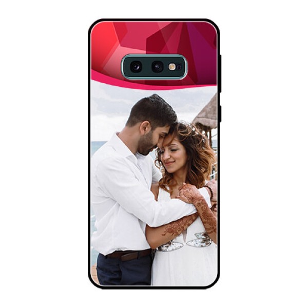 Galaxy S10e Custom Glass Mobile Case - Red Abstract Design Galaxy S10e Custom Glass Mobile Case - Red Abstract Design