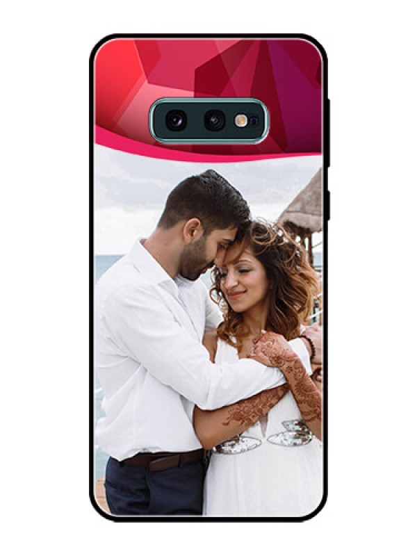 Custom Galaxy S10e Custom Glass Mobile Case  - Red Abstract Design