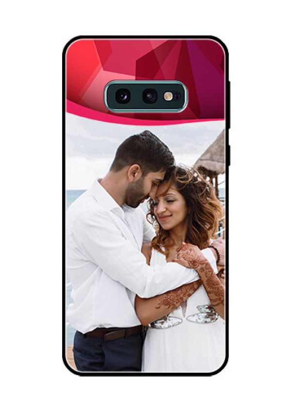 Galaxy S10e Custom Glass Mobile Case  - Red Abstract Design
