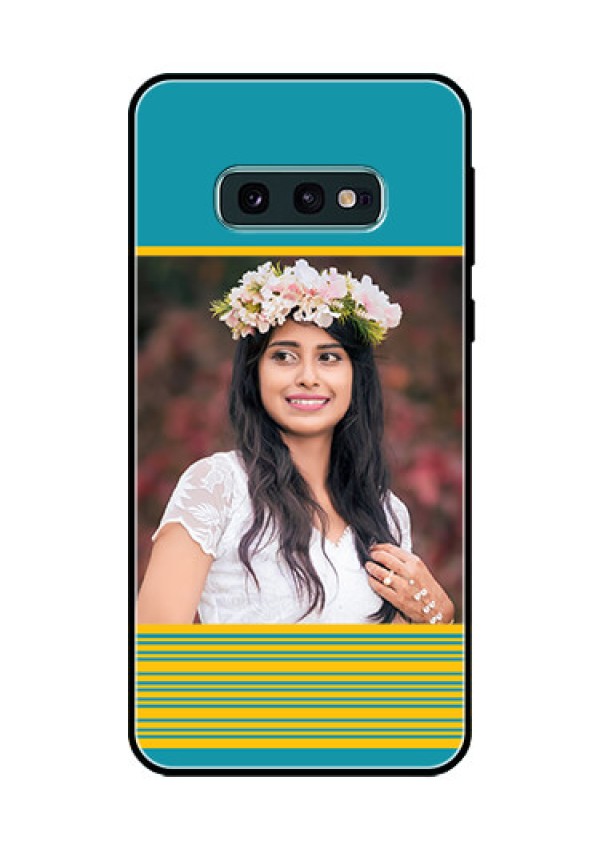 Galaxy S10e Custom Glass Phone Case  - Yellow & Blue Design 