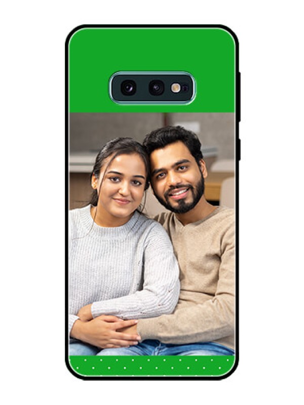 Custom Galaxy S10e Personalized Glass Phone Case  - Green Pattern Design