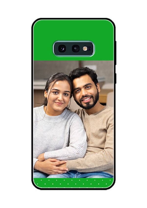 Galaxy S10e Personalized Glass Phone Case  - Green Pattern Design