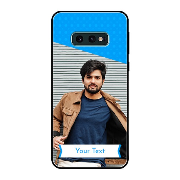 Galaxy S10e Photo Printing on Glass Case  - Simple Blue Color Design