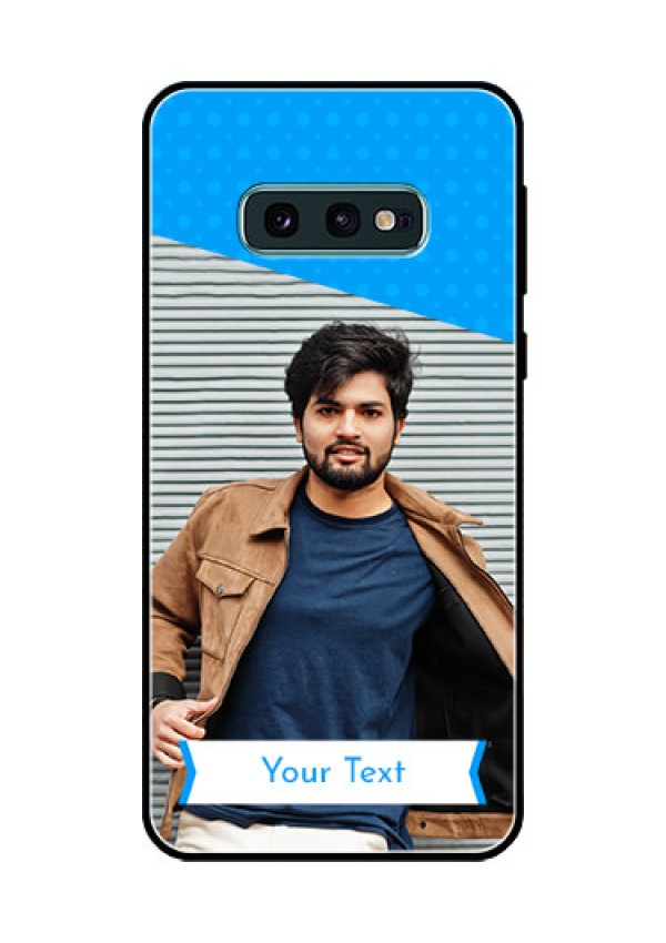 Galaxy S10e Photo Printing on Glass Case  - Simple Blue Color Design