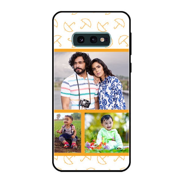 Galaxy S10e Custom Glass Mobile Case - Yellow Pattern Design Galaxy S10e Custom Glass Mobile Case - Yellow Pattern Design