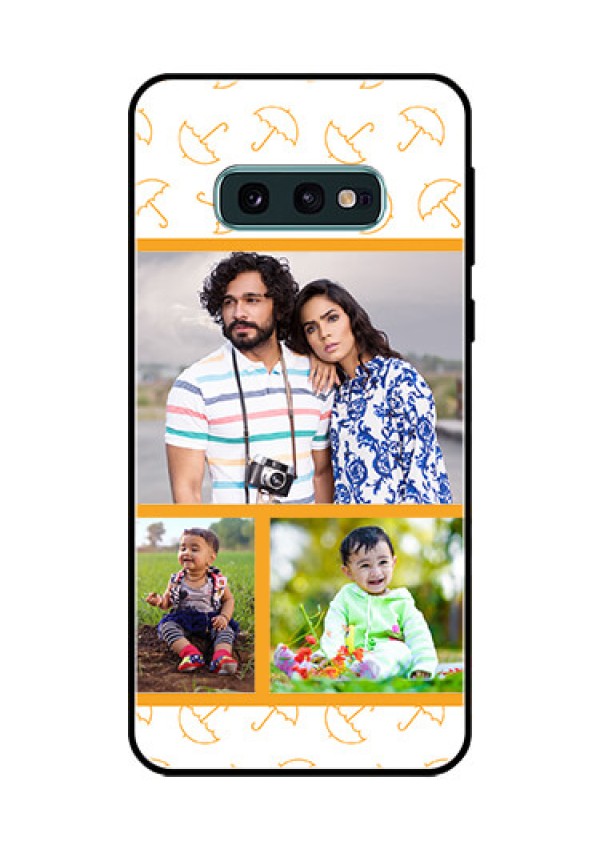 Galaxy S10e Custom Glass Mobile Case  - Yellow Pattern Design