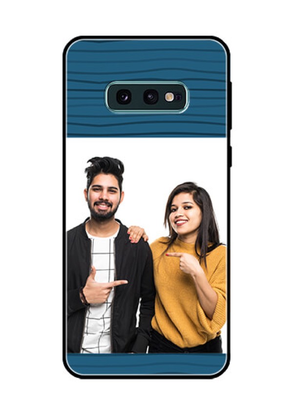 Galaxy S10e Custom Glass Phone Case  - Blue Pattern Cover Design