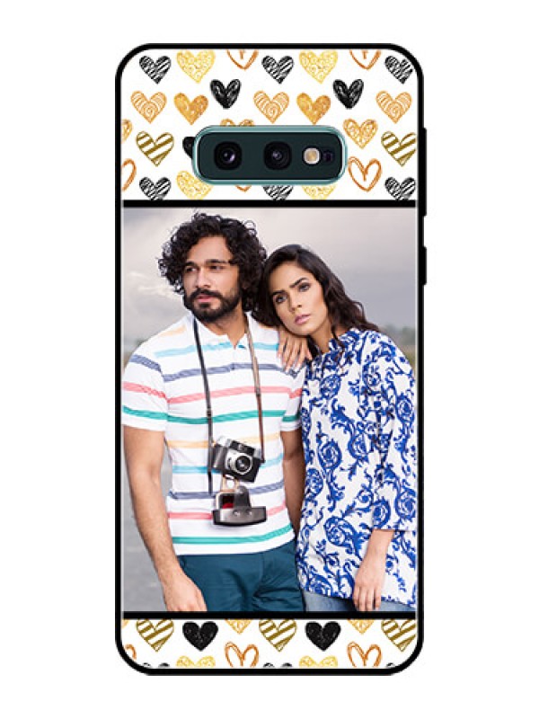 Custom Galaxy S10e Photo Printing on Glass Case  - Love Symbol Design