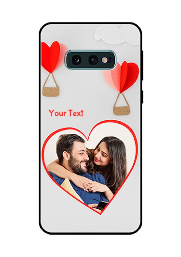 Galaxy S10e Custom Glass Mobile Case  - Parachute Love Design
