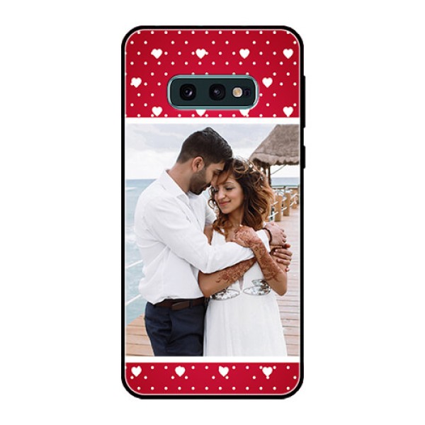 Galaxy S10e Photo Printing on Glass Case  - Hearts Mobile Case Design
