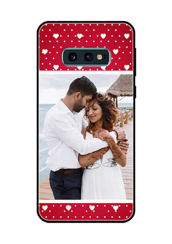 Galaxy S10e Photo Printing on Glass Case  - Hearts Mobile Case Design