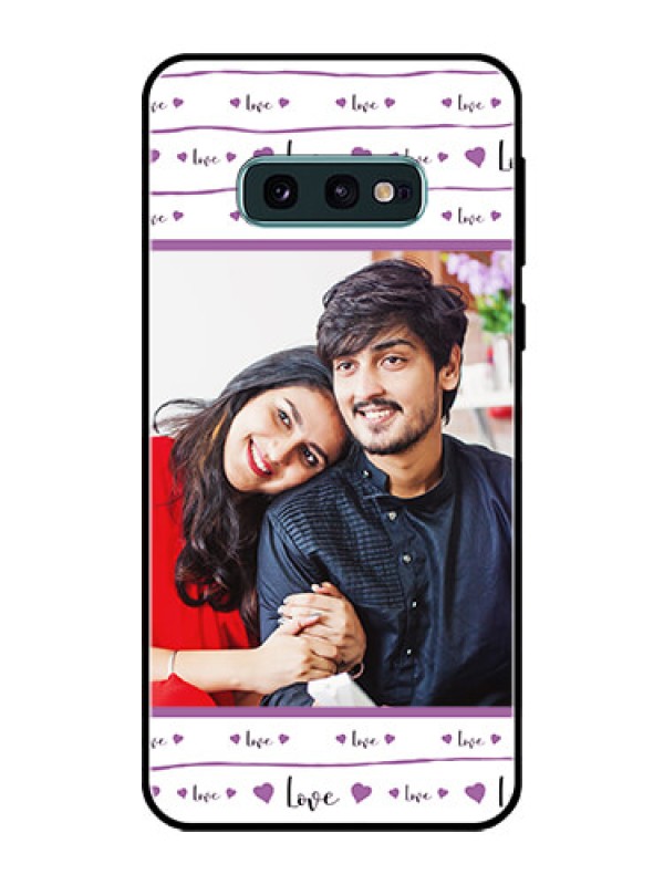 Custom Galaxy S10e Custom Glass Mobile Case  - Couples Heart Design