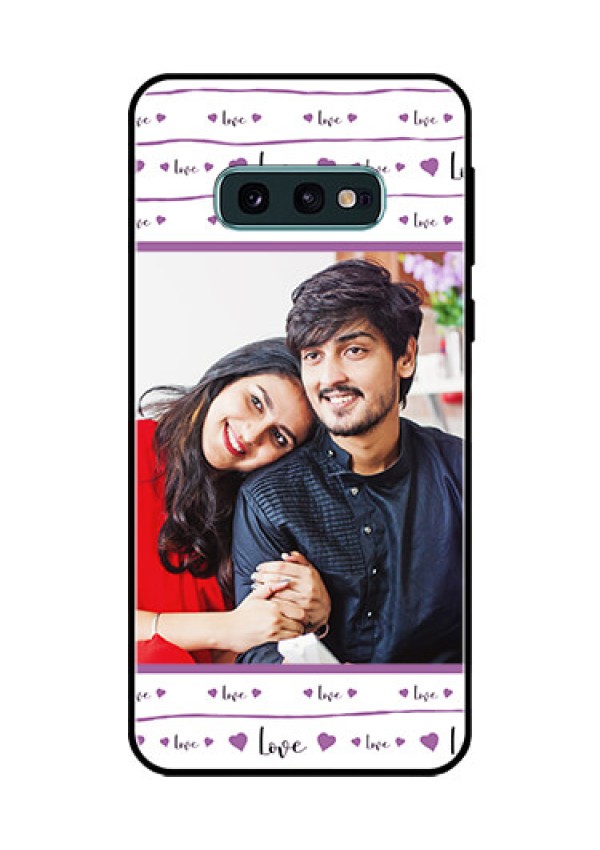 Galaxy S10e Custom Glass Mobile Case  - Couples Heart Design