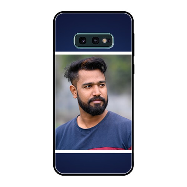 Galaxy S10e Personalized Glass Phone Case - Simple Royal Blue Design Galaxy S10e Personalized Glass Phone Case - Simple Royal Blue Design