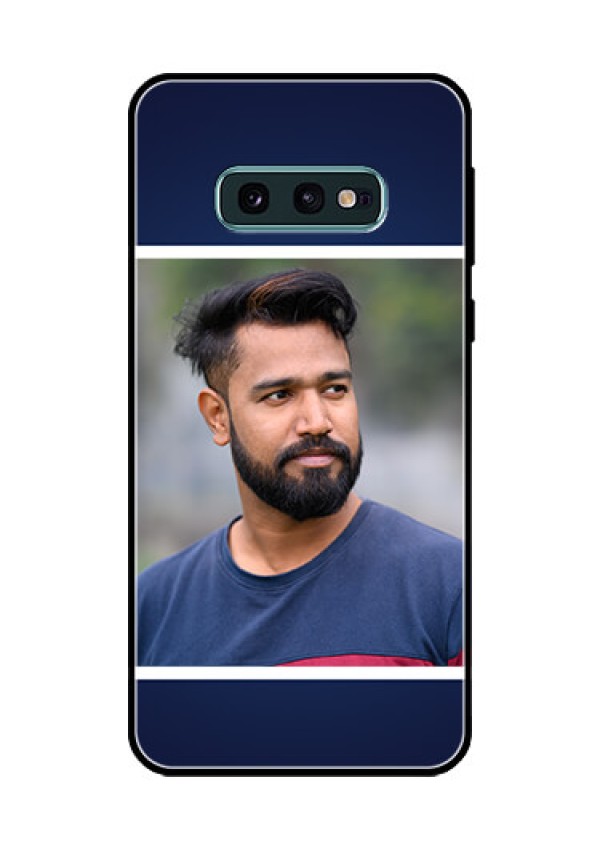 Galaxy S10e Personalized Glass Phone Case  - Simple Royal Blue Design