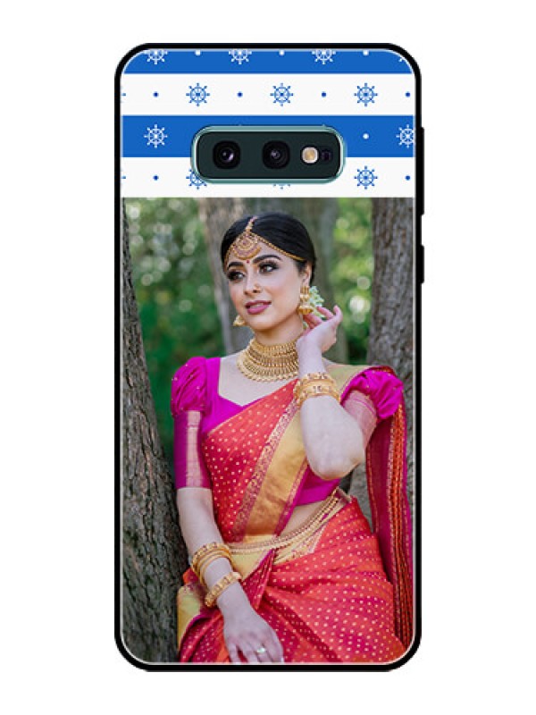 Custom Galaxy S10e Photo Printing on Glass Case  - Snow Pattern Design