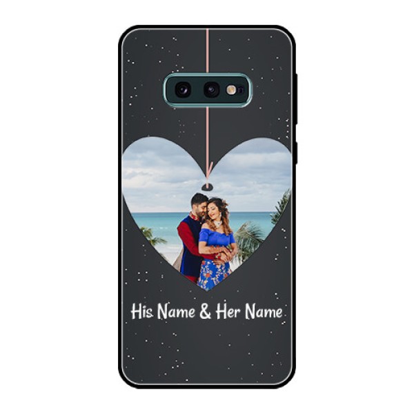 Galaxy S10e Custom Glass Phone Case  - Hanging Heart Design