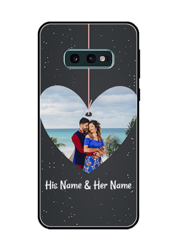 Galaxy S10e Custom Glass Phone Case  - Hanging Heart Design