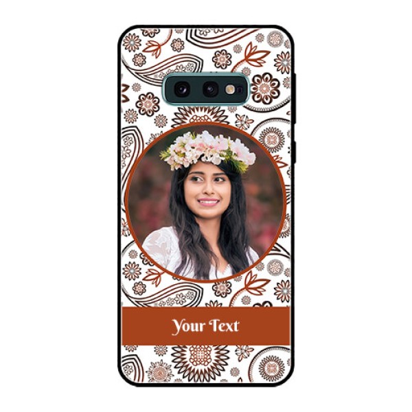 Galaxy S10e Custom Glass Mobile Case  - Abstract Floral Design 