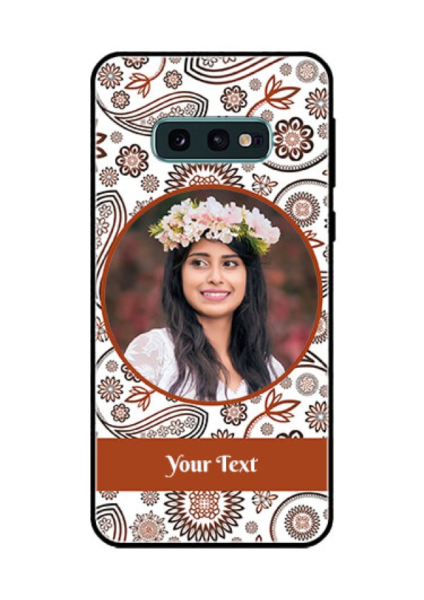 Galaxy S10e Custom Glass Mobile Case  - Abstract Floral Design 