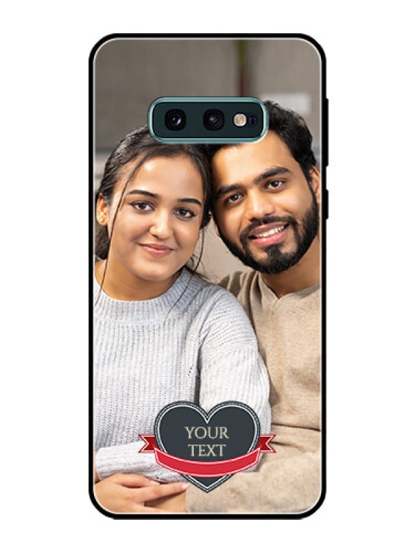 Custom Galaxy S10e Custom Glass Phone Case  - Just Married Couple Design