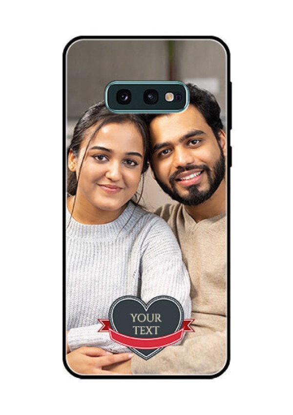 Galaxy S10e Custom Glass Phone Case  - Just Married Couple Design