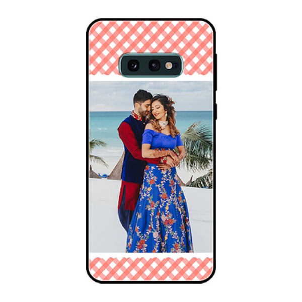 Galaxy S10e Personalized Glass Phone Case  - Pink Pattern Design