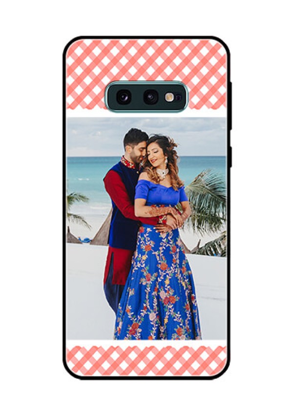 Galaxy S10e Personalized Glass Phone Case  - Pink Pattern Design