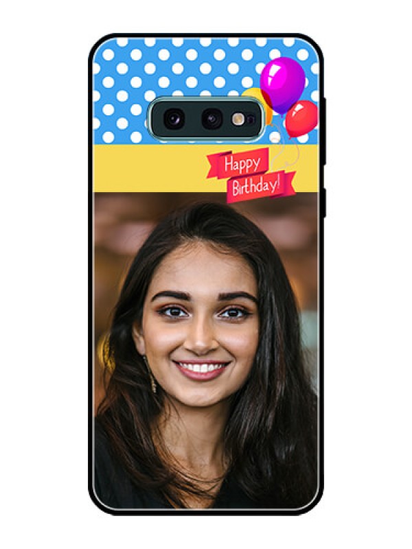 Custom Galaxy S10e Custom Glass Mobile Case  - Happy Birthday Design