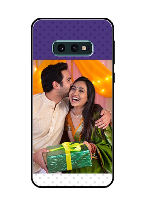 Galaxy S10e Personalized Glass Phone Case  - Violet Pattern Design
