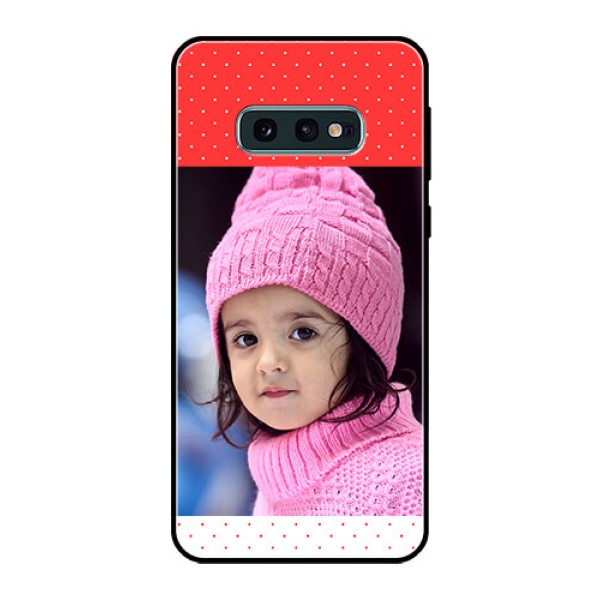 Galaxy S10e Photo Printing on Glass Case  - Red Pattern Design