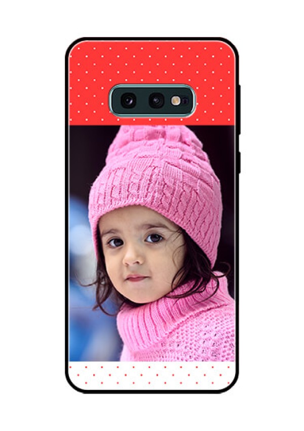 Galaxy S10e Photo Printing on Glass Case  - Red Pattern Design