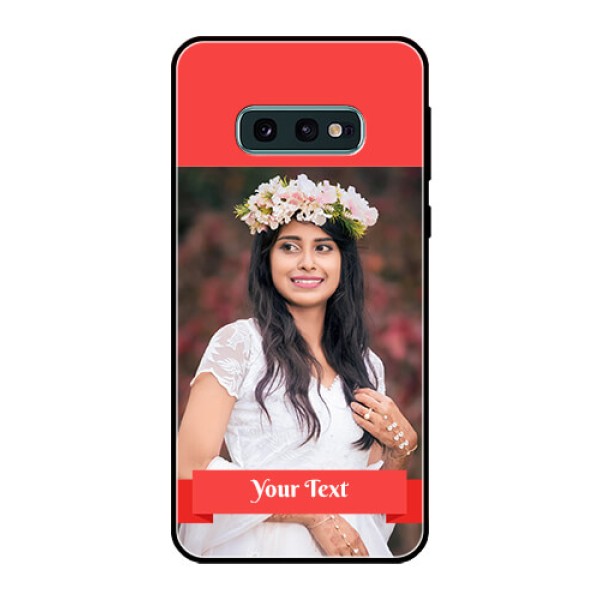Galaxy S10e Custom Glass Phone Case  - Simple Red Color Design