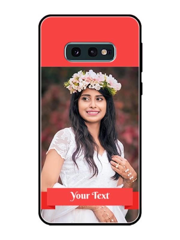 Custom Galaxy S10e Custom Glass Phone Case  - Simple Red Color Design