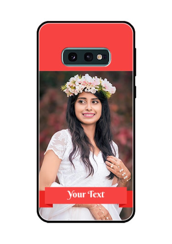 Galaxy S10e Custom Glass Phone Case  - Simple Red Color Design