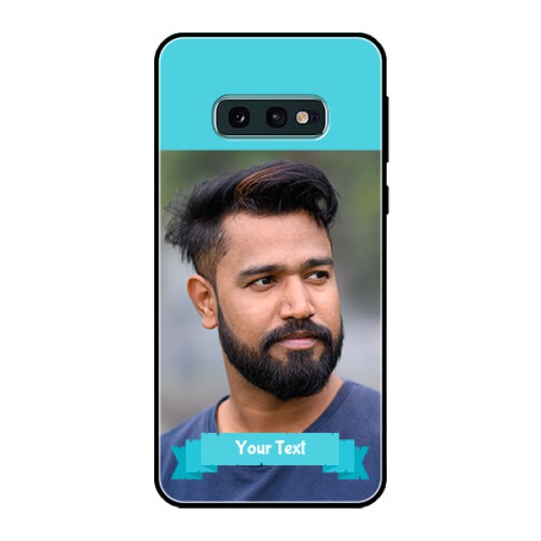 Galaxy S10e Personalized Glass Phone Case - Simple Blue Color Design Galaxy S10e Personalized Glass Phone Case - Simple Blue Color Design