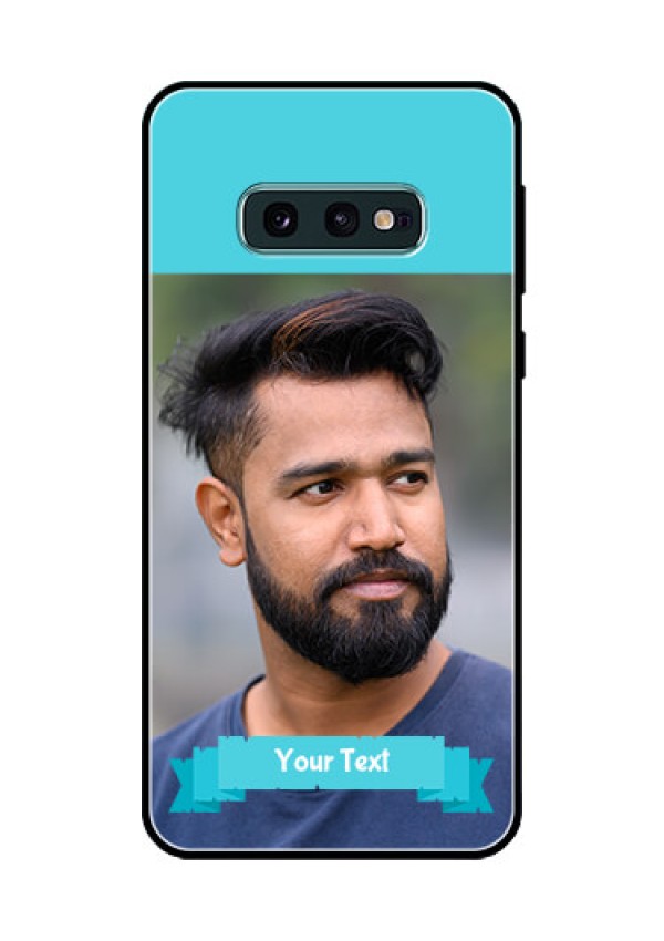 Galaxy S10e Personalized Glass Phone Case  - Simple Blue Color Design