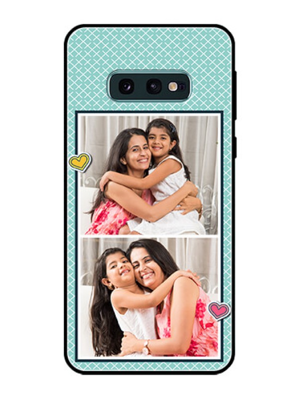 Custom Galaxy S10e Custom Glass Phone Case  - 2 Image Holder with Pattern Design