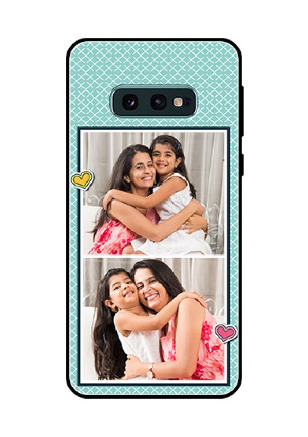 Galaxy S10e Custom Glass Phone Case  - 2 Image Holder with Pattern Design
