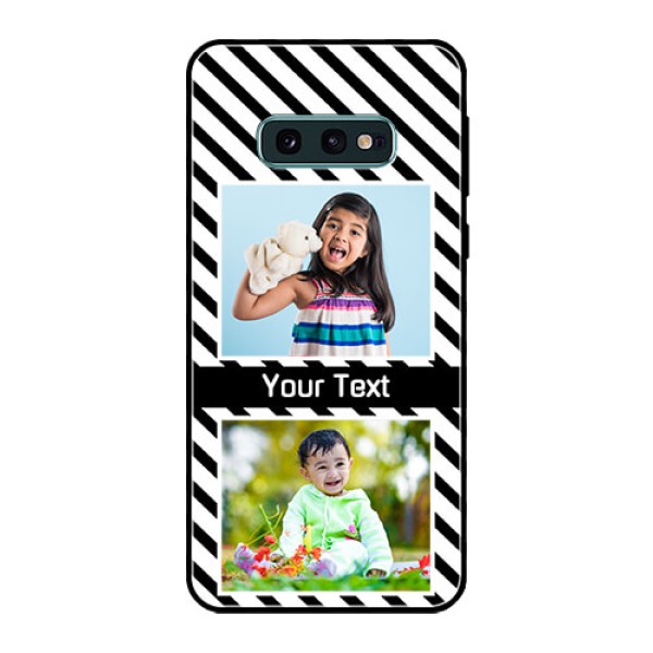 Galaxy S10e Photo Printing on Glass Case - Black And White Stripes Design Galaxy S10e Photo Printing on Glass Case - Black And White Stripes Design